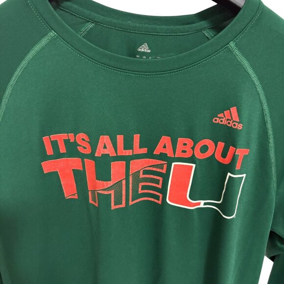 Miami Hurricanes Its All About the U Long Sleeve T Shirt Medium Adidas Vintage - Picture 5 of 6